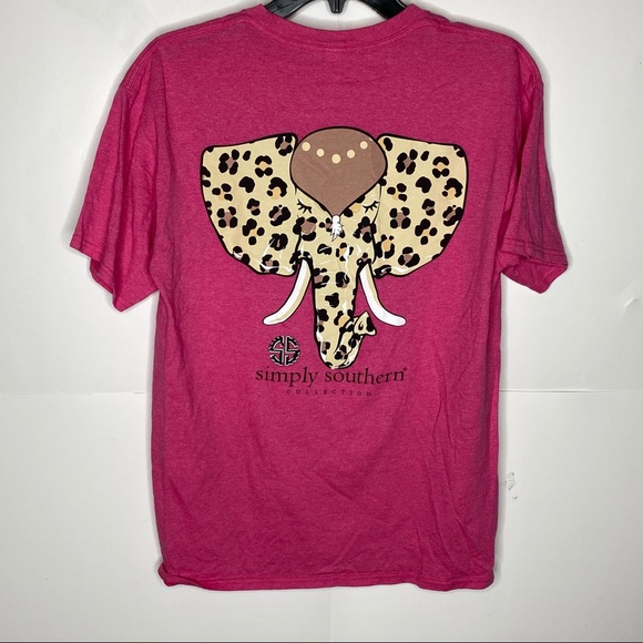 Simply Southern Tops - Simply southern collection pink elephant logo M
